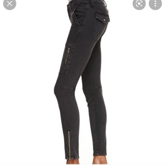 Anthropologie Current Elliott Cargo Skinny Jeans Black Size 23 - Picture 2 of 14